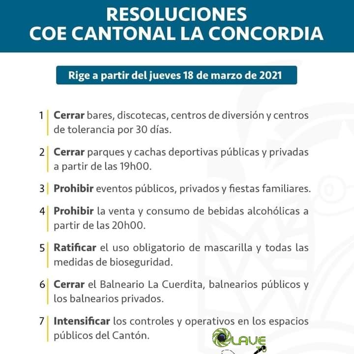 COE CANTONAL LA CONCORDIA TOMA MEDIDAS PARA EVITAR EL AUMENTO DEL COVID 19. 1