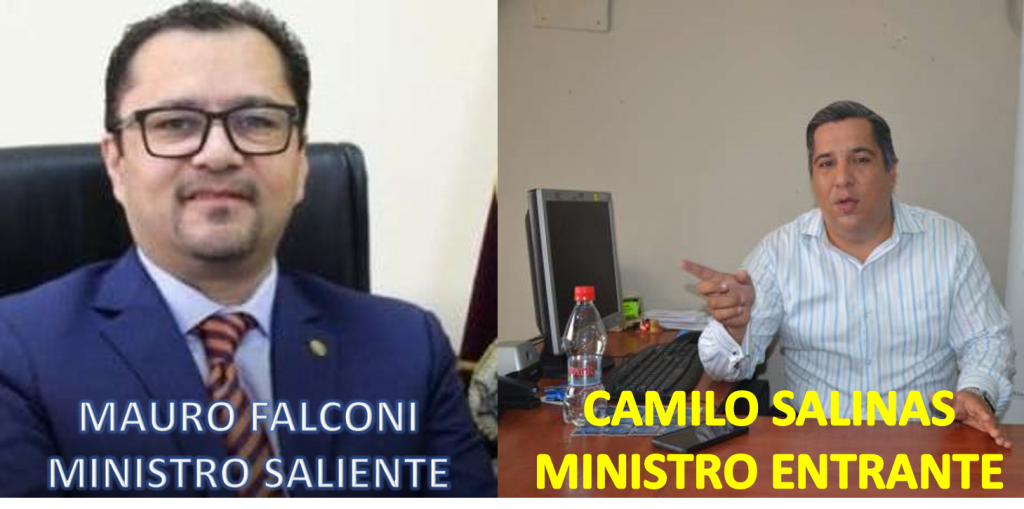 MINISTRO DE SALUD MAURO FALCONI ES CESADO EN SUS FUNCIONES Y REEMPLAZADO POR CAMILO SALINAS OCHOA. 1